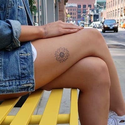 Sunflower temporary tattoo