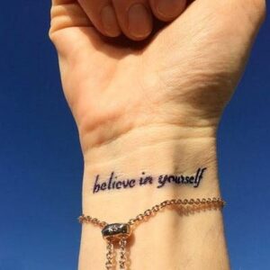 Believe In Yourself Flower Temporary Tattoo