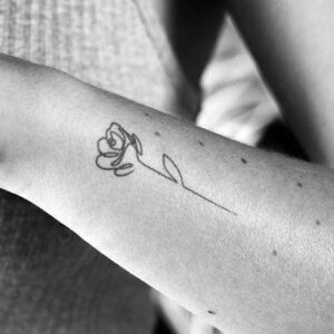 Simple Rose Fake Temporary Tattoo