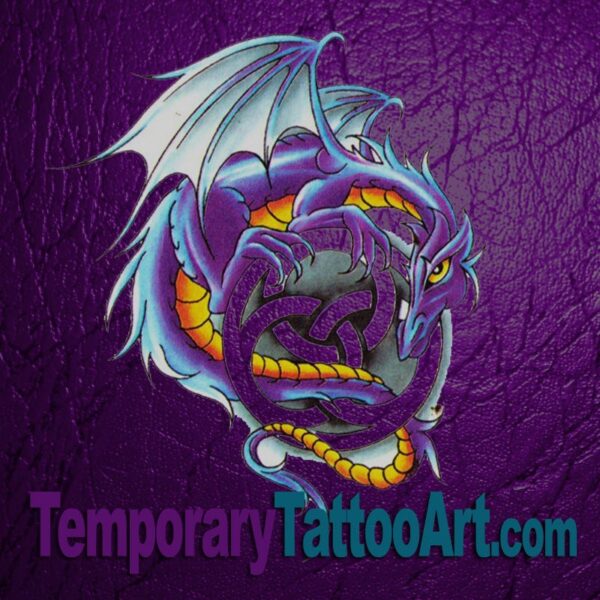 Blue dragon temporary tattoo