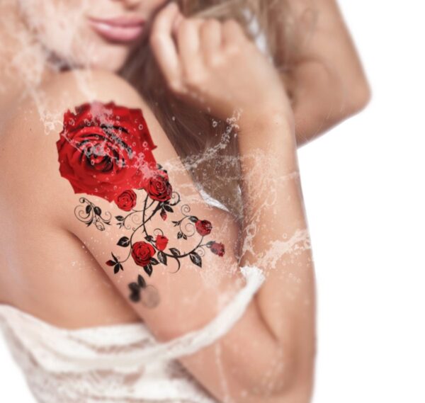 Rose shoulder temporary tattoo