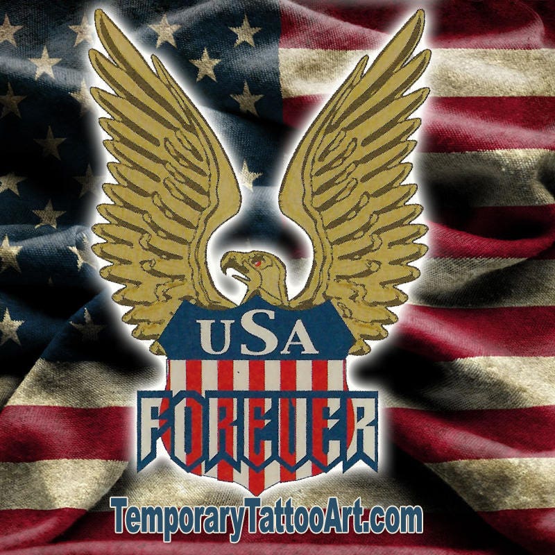 USA Forever temporary tattoo