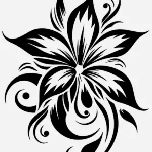 A Black Flower Fake Tattoo Design