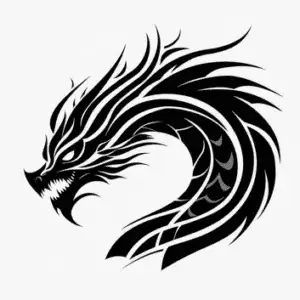 A Black Dragon Fake Tattoo Design