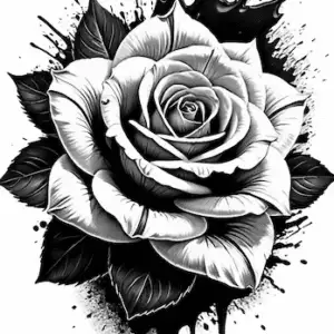 A Grey Flower Fake Tattoo Design