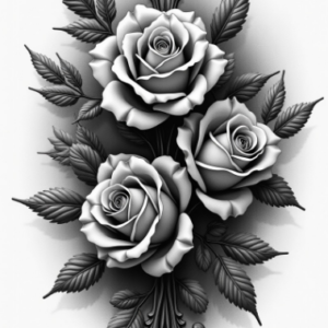 Classic Flower Fake Tattoo Design