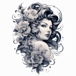 Classic Woman Fake Tattoo Design