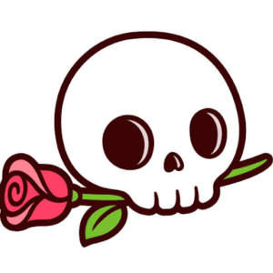 Cute Skull Fake Tattoo Design