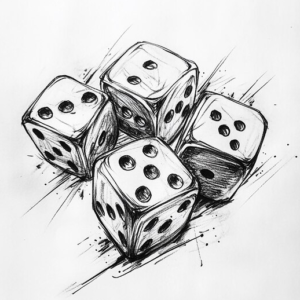 Dice Fake Tattoo Design