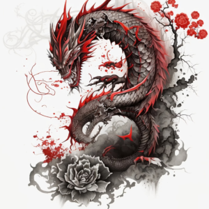 Red Dragon Fake Tattoo design