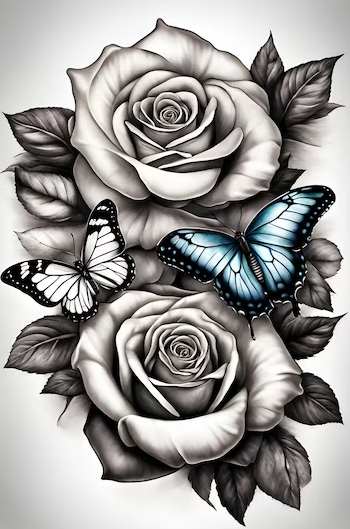 Flowers and Butterfly