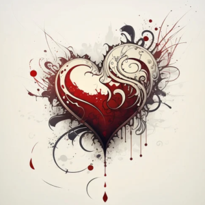 Heart Fake Tattoo design