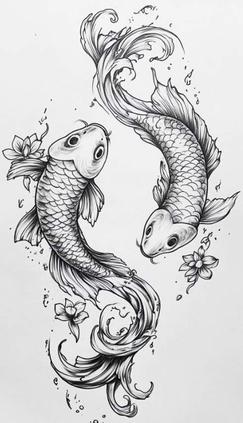 Koi fish tattoo design