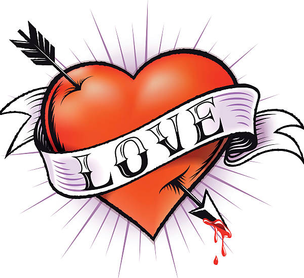 Love heart tattoo design