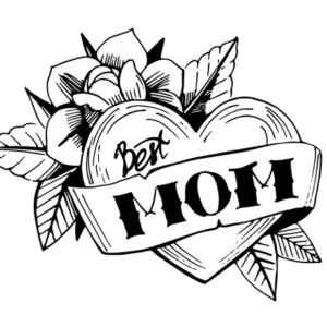 Best Mom Heart Fake Tattoo Design