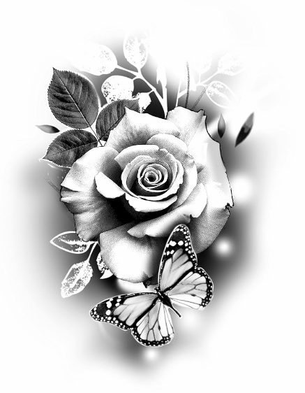 Rose Butterfly Design