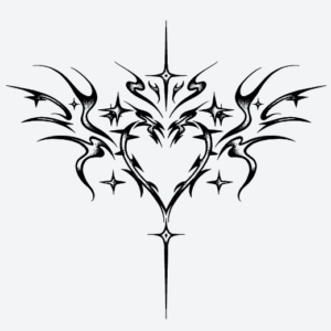 Tribal heart fake tattoo design