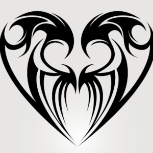 Tribal heart love fake tattoo design