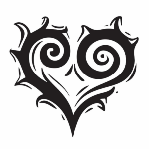 Tribal heart fake tattoo