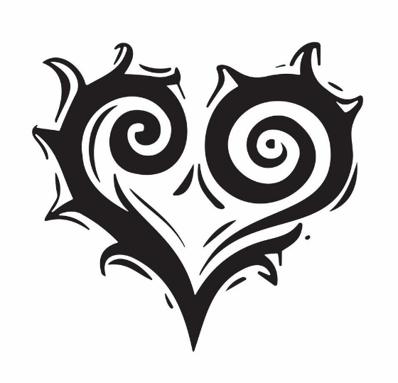 Tribal heart tattoo design