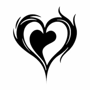 Tribal love heart fake tattoo