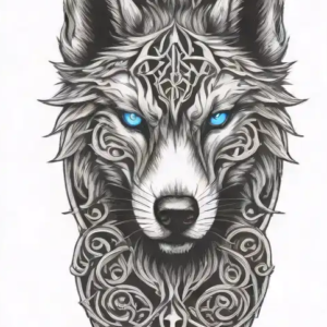 Celtic Wolf Fake Tattoo Design