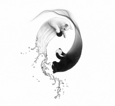 Ying yang tattoo design