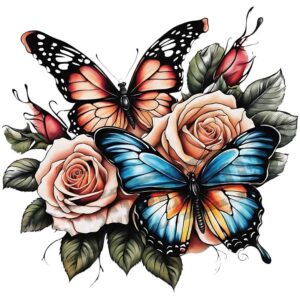 Butterflies Design Fake Tattoo