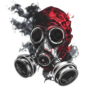 Gas Mask Fake Tattoo