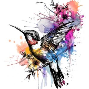 Hummingbird Fake Tattoo Design