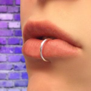 Fake Piercing Lip Ring Hoops