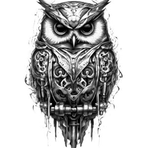 Owl Fake Tattoo Design