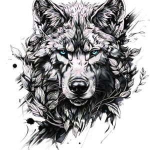 Wolf Fake Tattoo Design